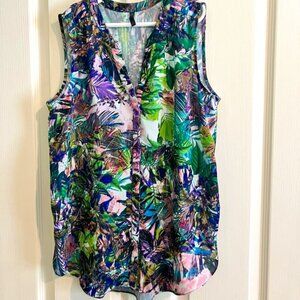 NYDJ Sleeveless Pintuck Blouse (Size PS)